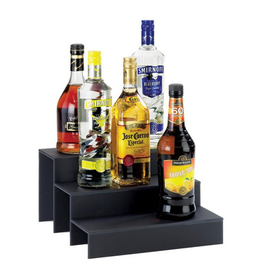 Cal-Mil 1491-69 12" W x 13" D x 6-3/4" H 3-Step Acrylic Graphite Classic Three-Step Bottle Display