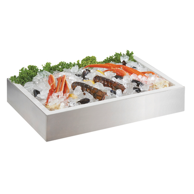 Cal-Mil 4120-TRAY 24" W x 16" D x 4-1/2" H Silver Stainless Steel Rectangular Ice Tray