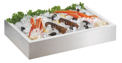 Cal-Mil 4120-TRAY 24" W x 16" D x 4-1/2" H Silver Stainless Steel Rectangular Ice Tray