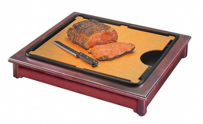 Cal-Mil 810-52 22" W x 18" D x 4" H Dark Wood Frame High Heat Cutting Board Westport Cut-Mate Carving Station