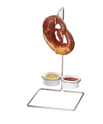 Cal-Mil 4201 6 1/8"W x 12 1/8" H Rectangular Base Wire Silver Pretzel &amp; Condiments Stand