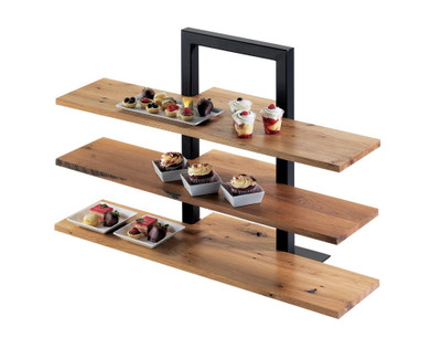 Cal-Mil 1449-68 32" W x 11-1/2" D x 1/2" H Crushed Bamboo Frame Riser Shelf