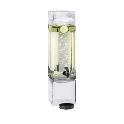 Cal-Mil 1112-3AINF 7" W x 9" D x 26 1/2" H 3 Gallon Square Acrylic Infusion Chamber BPA Free Beverage Dispenser