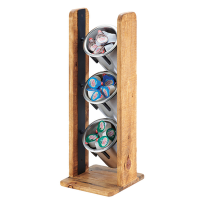 Cal-Mil 3411-99 7-1/4" W x 7-3/4" D x 20-1/2" H 3-Tier Rustic Pine Vertical Madera Cylinder Display