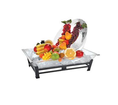 Cal-Mil IP102-13 28 1/2" W x 20 1/2" D x 10" H Rectangular Powder Coated Black Ice Display/Pedestal