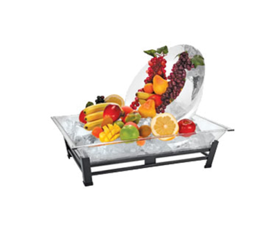 Cal-Mil IP102-13 28 1/2" W x 20 1/2" D x 10" H Rectangular Powder Coated Black Ice Display/Pedestal