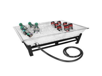 Cal-Mil IP102-13 28 1/2" W x 20 1/2" D x 10" H Rectangular Powder Coated Black Ice Display/Pedestal