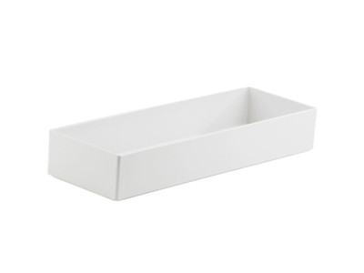 Cal-Mil 1397-15M 7" W X 20" D X 3" H Rectangular Melamine White Cater Choice Box