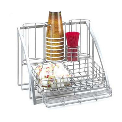 Cal-Mil 1715-39 15" W x 14" D x 12" H Wire Platinum Mission Beverage Service,