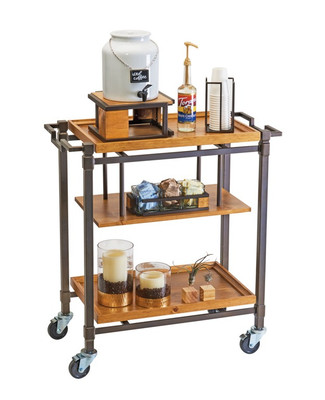 Cal-Mil 3913-84 36" W x 39" H x 17.5" D Brown Metal Mobile Sierra Beverage Cart