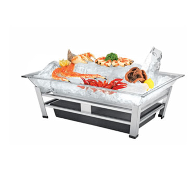 Cal-Mil IP1020-13 27" W x 19" D x 10" H Rectangular Powder Coated Black Ice Display/Pedestal