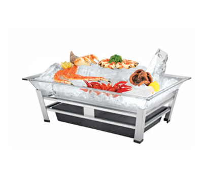 Cal-Mil IP1020-13 27" W x 19" D x 10" H Rectangular Powder Coated Black Ice Display/Pedestal