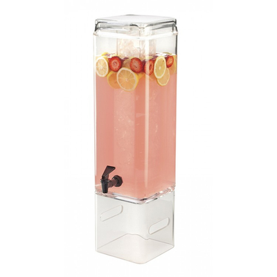 Cal-Mil 1112-5AINFH 5 Gal. Clear Acrylic Square Beverage Dispenser