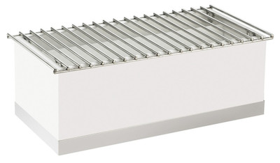 Cal-Mil 3012-55 2" W x 12" D x 8-1/2" H White Rectangular Metal Luxe Chafer Alternative