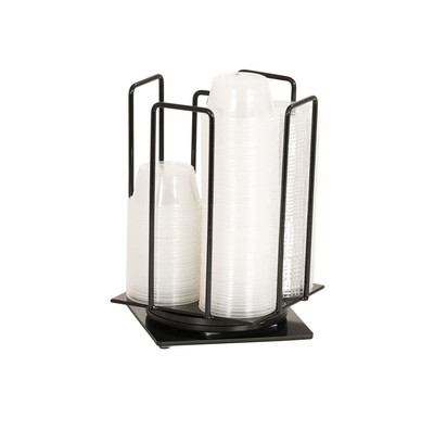 Cal-Mil 1212-3 7.5" W x 7.5" D x 10.5" H Rotating Iron Black Revolving Lid/Ramekin Organizer