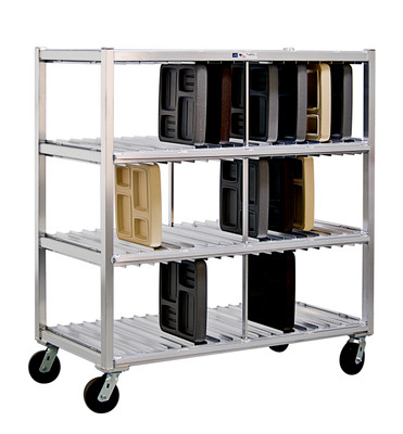 New Age 96704 28.5" W x 64" H x 58.25" D 3 Tiers Aluminum Tray Drying Rack