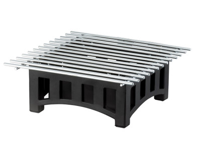 Cal-Mil 1364-12-13 10 1/4" W x 10" D x 5" H Black Square Wire Grill Mission Chafer Alternative