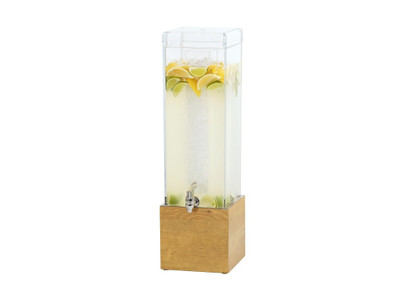 Cal-Mil 1527-3-99 8 1/2" W x 8 1/2" D x 26 3/4" H 3 Gallon Acrylic Rustic Pine Base Madera Beverage Dispenser