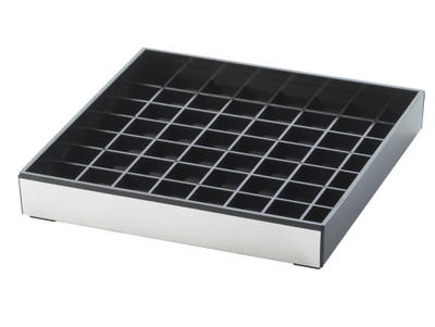Cal-Mil 391-010 6" W x 6" D x 1" H SquareBlack with Silver Tip Drip Tray