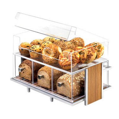 Cal-Mil 1471-SET 21" W x 13" D x 15" H 1 Bin With Cover (1) 3 - Drawer Bread Box Eco Silver Wire And Bamboo Modern Merchandiser Set