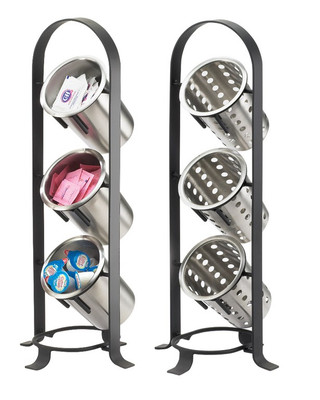 Cal-Mil 1583-13 8-3/4" W x 8-1/2" D x 21" H, 3-Tier Black SoHo Cylinder Display,