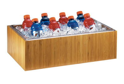 Cal-Mil 475-12-60 12" W x 20" D x 6.5" H Removable Bamboo Polycarbonate Pan Ice Housing