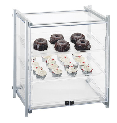 Cal-Mil 1145-S-74 20-1/2" W x 17" D x 22" H Silver Frame Acrylic 3-Tier Self-Service One By One Display Case