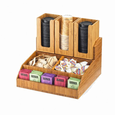 Cal-Mil 2019-60 15" W x 14 1/4" D x 9 1/4" H Bamboo Natural Condiment Station