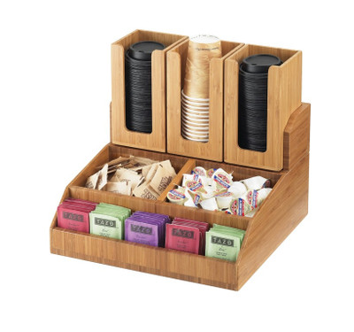 Cal-Mil 2019-60 15" W x 14 1/4" D x 9 1/4" H Bamboo Natural Condiment Station