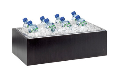 Cal-Mil 475-12-96 12" W x 20" D x 6.5" H Removable Polycarbonate Pan Midnight Bamboo Ice Housing