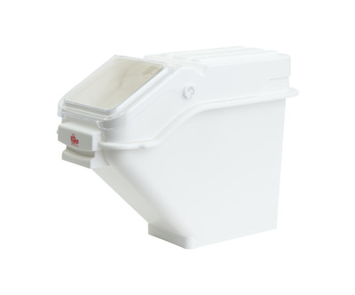 Bakn BAKBIN100 6.3 Gallon / 100 Cup Shelf Ingredient Bin with Flip Lid, and Scoop, White, NSF