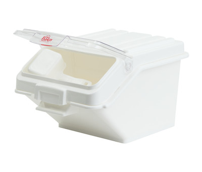 Bakn BAKBIN40 2.6 Gallon / 40 Cup Shelf Ingredient Bin with Flip Lid, and Scoop, White, NSF