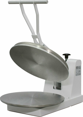DoughXpress DM-18NH 18" W x 15" H x 28.13" D Manual Powder Coated White Clamshell Design Economy Pizza Dough Press