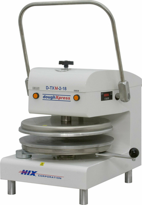 DoughXpress D-TXM-2-18-W 22" W x 31.38" H x 30.63" D Manual White Powder Pull Down Handle Tortilla/Pizza Dough Press - 220 Volts, 1-Ph