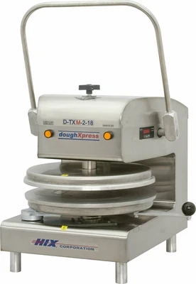 DoughXpress D-TXM-2-18 22" W x 31.38" H x 30.63" D Manual Stainless Steel Pull Down Handle Tortilla/Pizza Dough Press - 220 Volts, 1-Ph