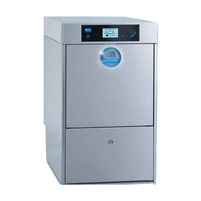 MEIKO US COMFORT AIR 18.1" W x 28.8" H x 23.6" D 0.55 Gal. 40 Racks/Hr  Stainless Steel High Temp with Booster M-iClean Comfort Air Series Glasswasher - 208-230 Volts, 3/4 HP