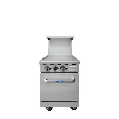 Atosa AGR-24G-NG 24" W Natural Gas 1 Griddle Top 1 Oven CookRite Range - 74,000 BTU