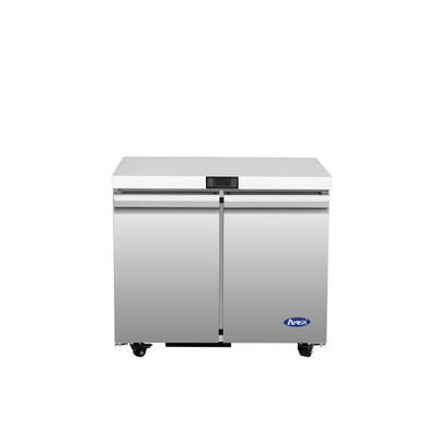 Atosa AUF36SD 8.6 Cu. Ft. Stainless Steel 2 Solid Doors Reach-In Undercounter Freezer- 115 Volts