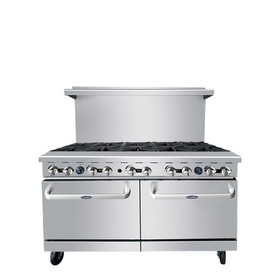 Atosa AGR-10B-LP 60" W Liquid Propane 10 Open Burners 2 Ovens CookRite Range - 374,000 BTU