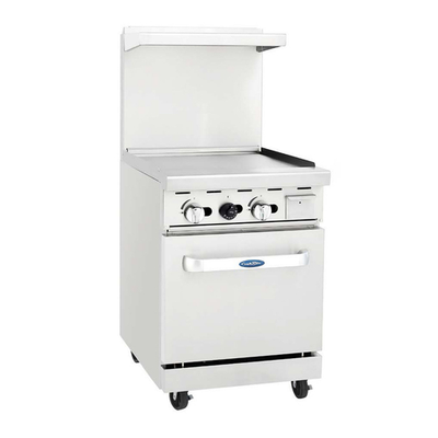 Atosa AGR-24G-LP 24" W Liquid Propane 1 Griddle Top 1 Oven CookRite Range - 74,000 BTU