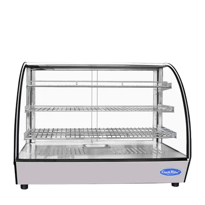 Atosa CHDC-56 35.38" W x 22.88" D x 26.75" H Curved Front Glass Countertop Heated Display Case - 115 Volts