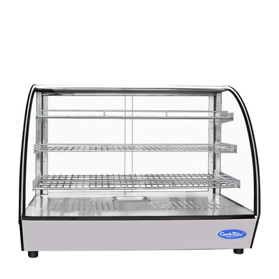 Atosa CHDC-56 35.38" W x 22.88" D x 26.75" H Curved Front Glass Countertop Heated Display Case - 115 Volts