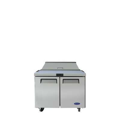 Atosa MSF3610GR 36.32" W 2 Sections 2 Doors Sandwich and Salad Top Refrigerator - 115 Volts