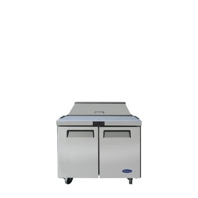 Atosa MSF3610GR 36.32" W 2 Sections 2 Doors Sandwich and Salad Top Refrigerator - 115 Volts