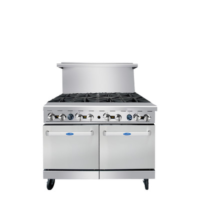 Atosa AGR-8B-LP 48" W Liquid Propane 8 Open Burners 2 Ovens CookRite Range - 304,000 BTU