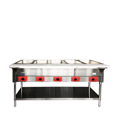 Atosa CSTEB-5C 5 Pans Electric Open Shelf Base CookRite Steam Table - 240 Volts