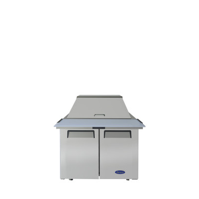 Atosa MSF3615GR 36.31" W 2 Sections 2 Solid Doors Sandwich and Salad Mega Top Refrigerator - 115 Volts