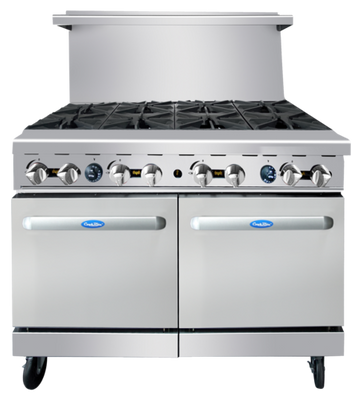Atosa AGR-8B-NG 48" W Natural Gas 8 Open Burners 2 Ovens CookRite Range - 304,000 BTU