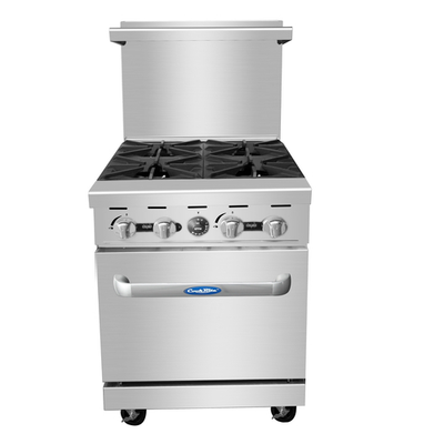 Atosa AGR-4B-NG 24" W Natural Gas 4 Open Burners 1 Oven CookRite Range - 152,000 BTU