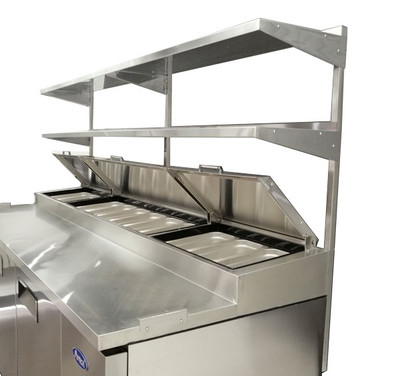 Atosa MROS-93P 93" W x 14" D x 47" H Double Stainless Steel Overshelf for Pizza Prep Table